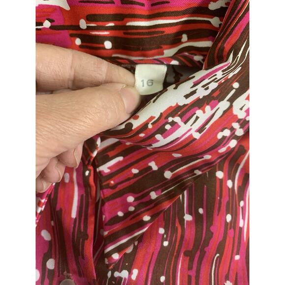 Vintage 1970’s Disco Abstract Pointy Collar Shirt Sz M/L Hippie Blouse - Picture 7 of 8